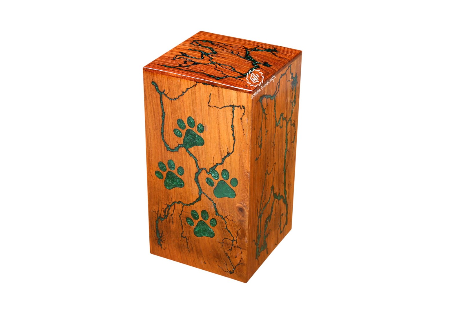 WCH Wood Pet Urns for Dog/Cat Ashes – Small 20 Cu/in Resin Decorative Urn for