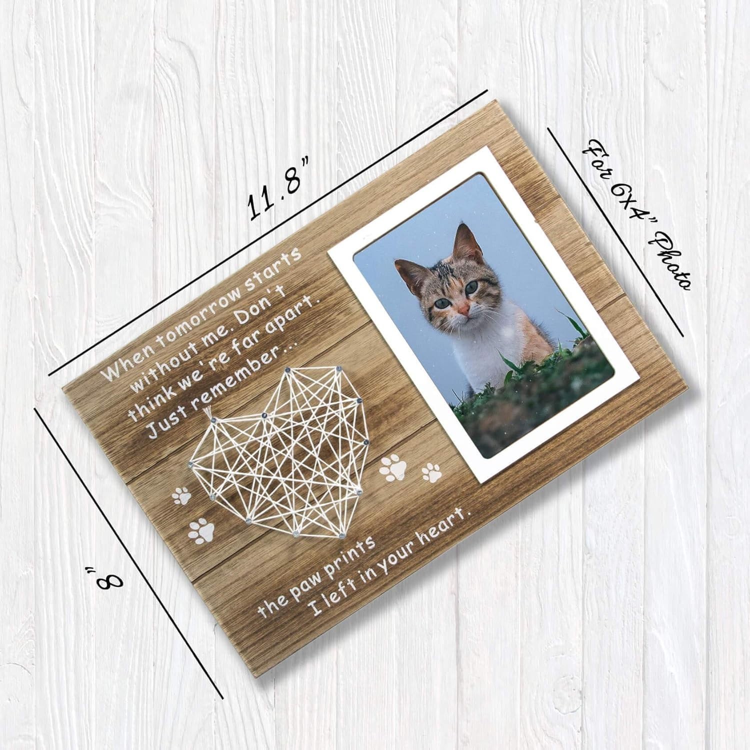 Textured Rustic Pet Memorial Frame – 4×6 Photo with Condolence Message