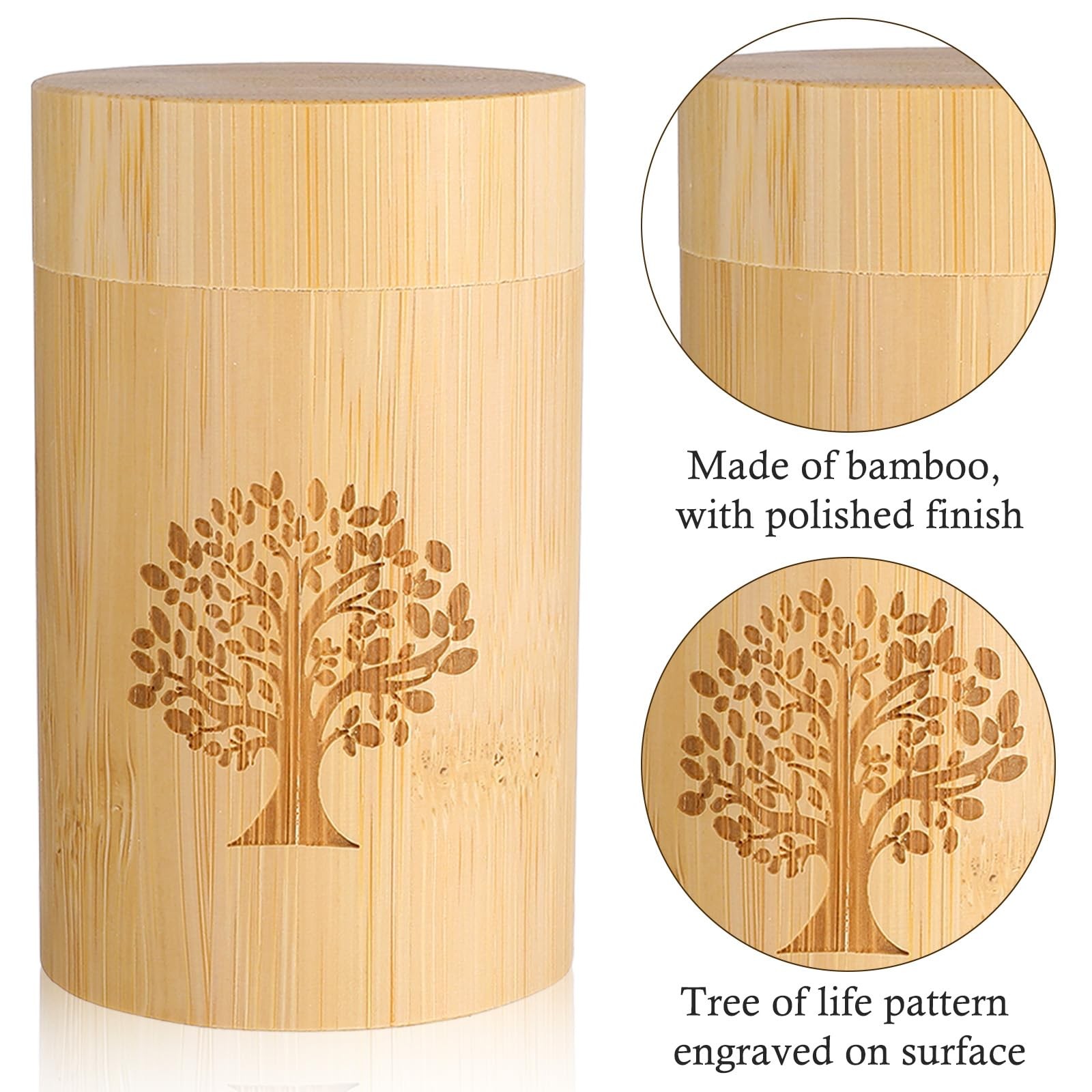 Small Bamboo Scattering Urn Tube for Human Ashes Mini Original Wood