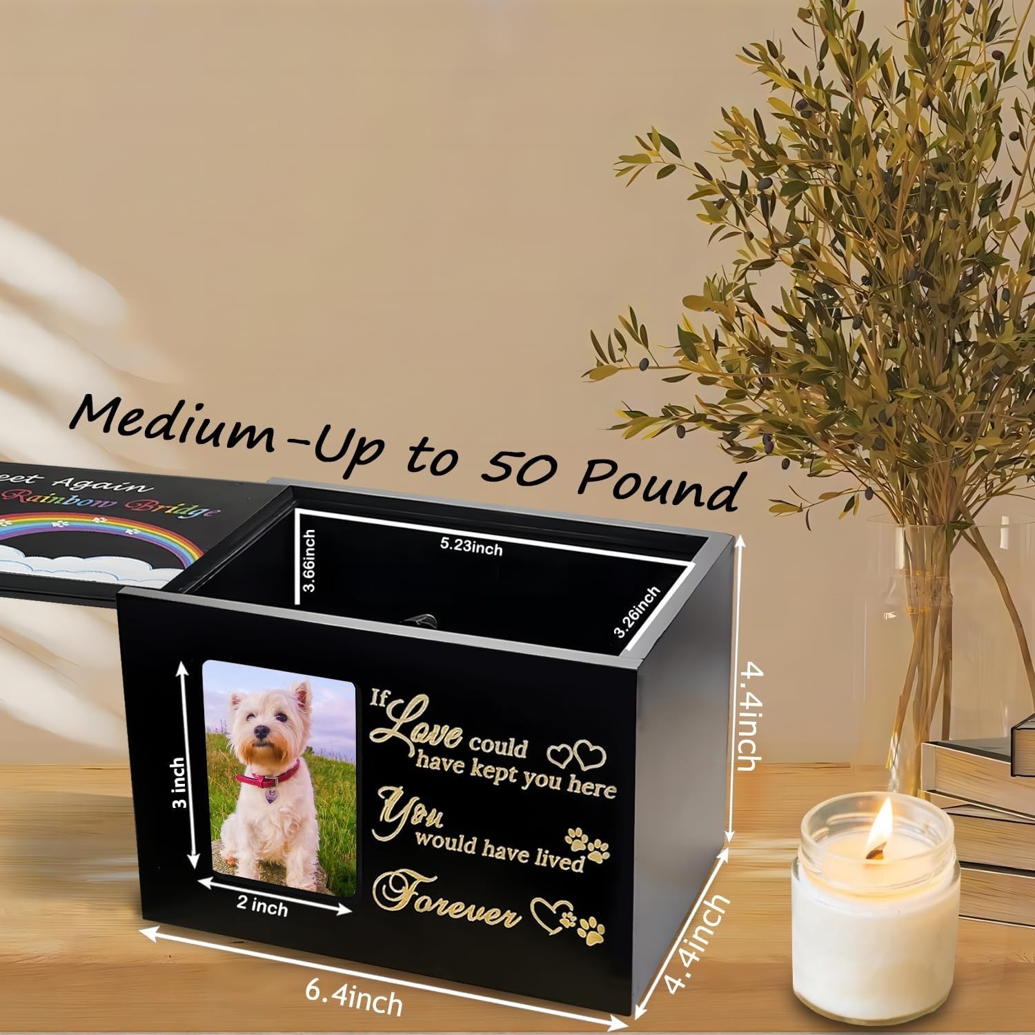 Pet Urns for Dogs or Cats Ashes,Medium Wooden Funeral Cremation Memorial Box …