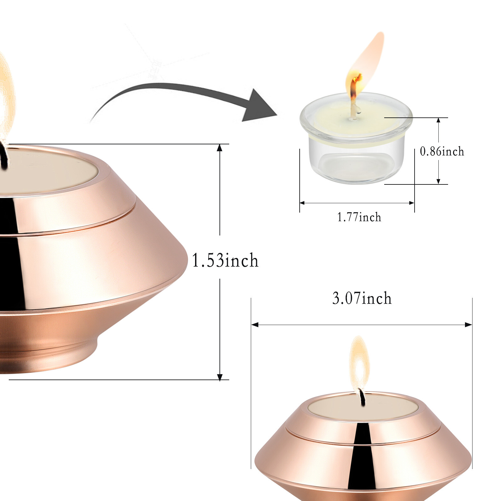 Stainless Steel Candle Holder Cremation Ashes Urns for Human Pet-Urn Candlestick