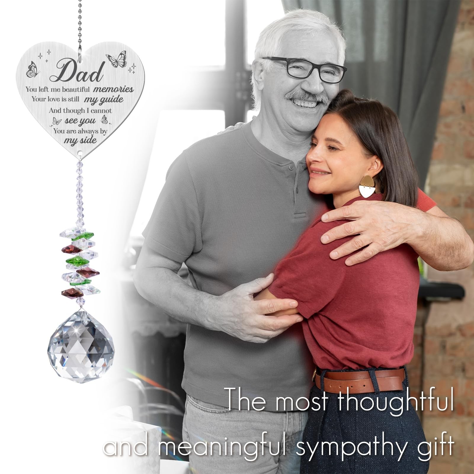 Memorial Gifts for Loss of Dad,Memorial Crystal Suncatcher Ornament, Sympathy…