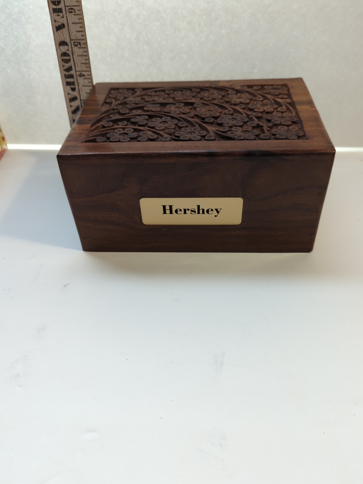 Circle Of Life Wood Pet Urn 7 1/2w X 5 1/2d X 31/2″ high