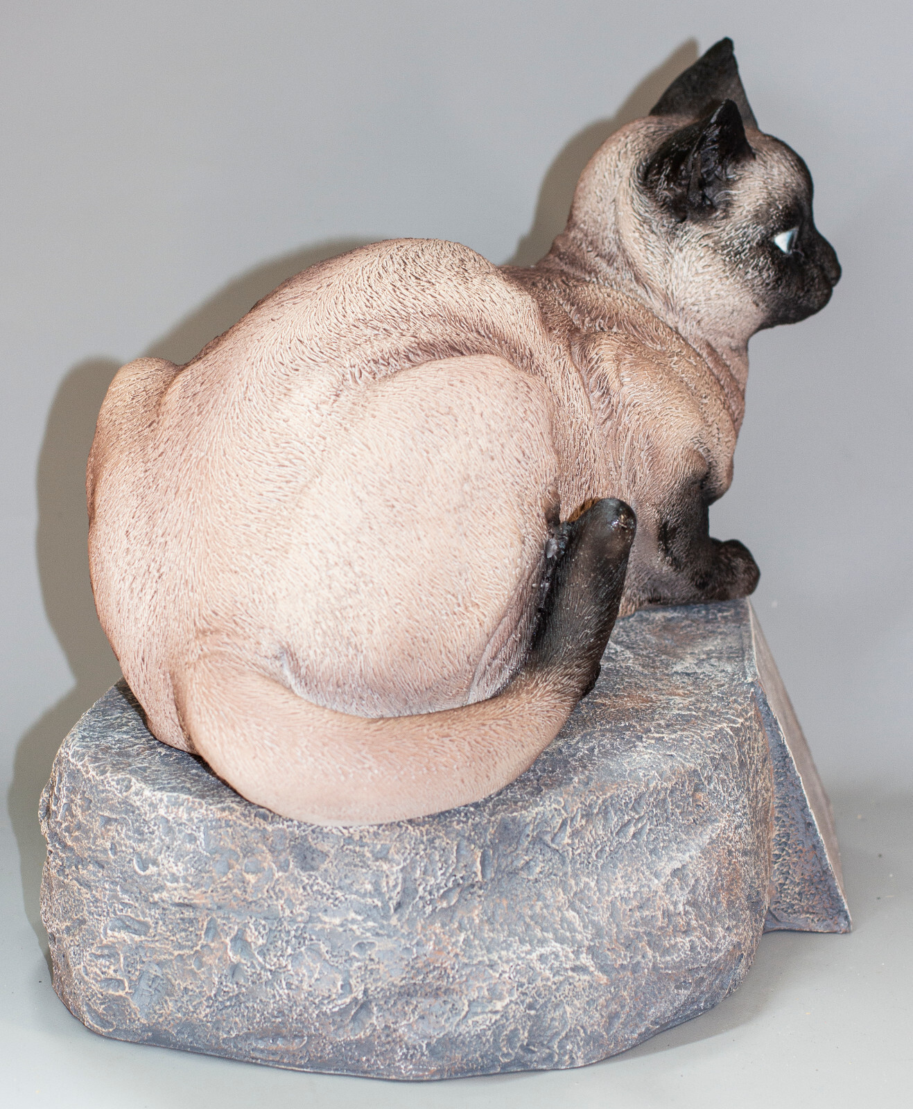 Siamese Cat Urn Grave Stone Plaque Statue Pet Memorial Tribute Sculpture Decor