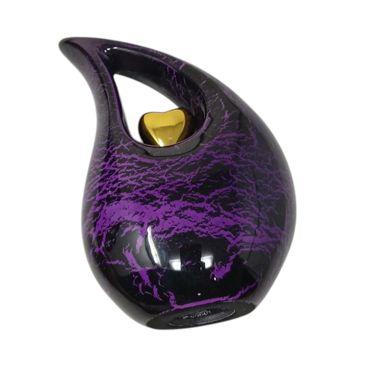 Purple Teardrop Urn for Ashes Adult Male & Female Memorial Gifts with Velvet Bag