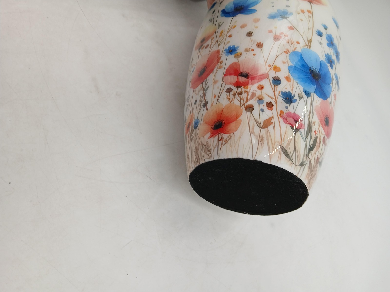 Floral Cremation Urn Set Large & Mini Keepsake White Colorful Flowers Bag