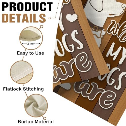 Decorative Garden Flag, Pet Paw Print Yard 12″ x 18″ Home is Where My Dogs are