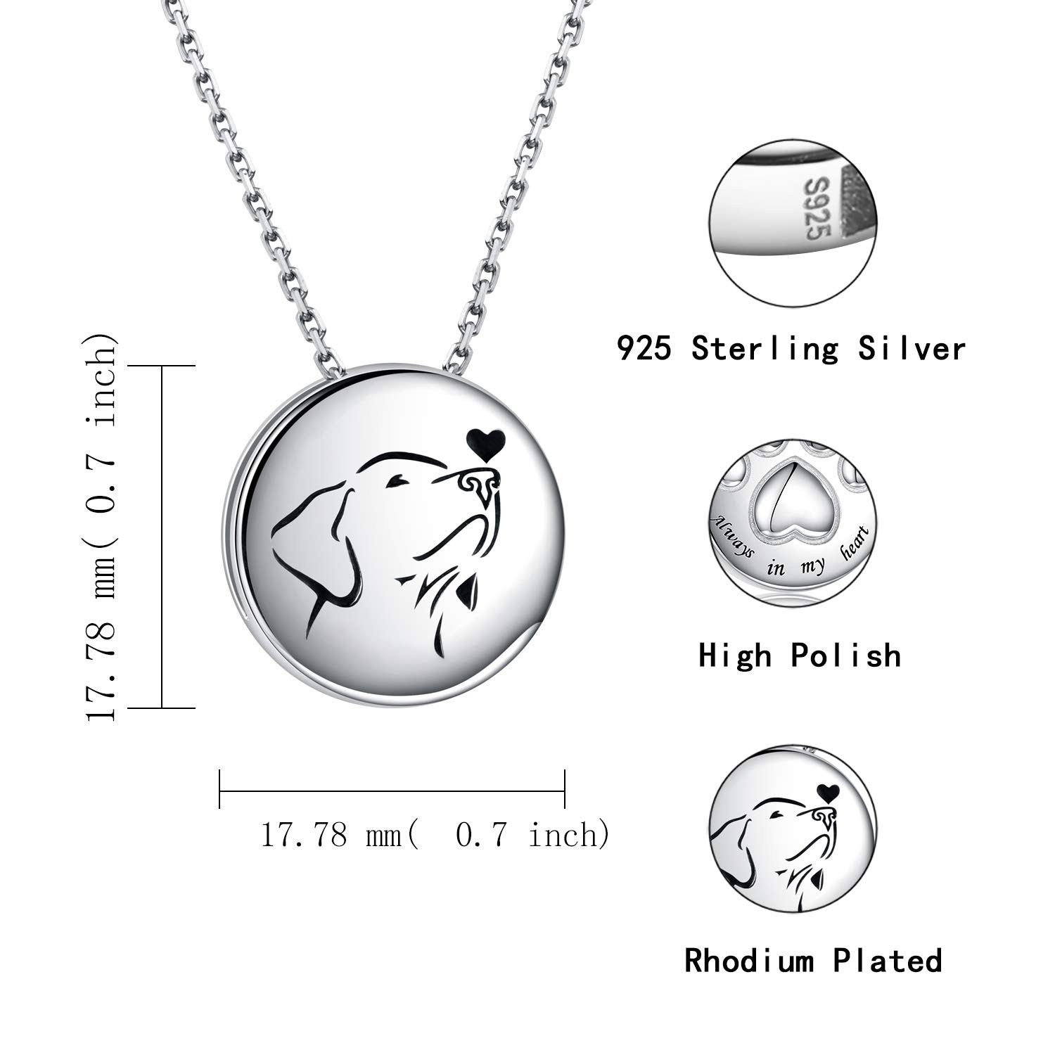 Apotie Pet Cremation Necklace For Dog – Always In My Heart Paw Print