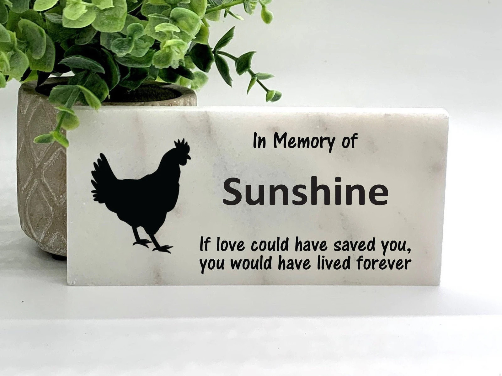Chicken Memorial – Personalized Pet Memorial Stone – Chicken Loss sympathy Gift