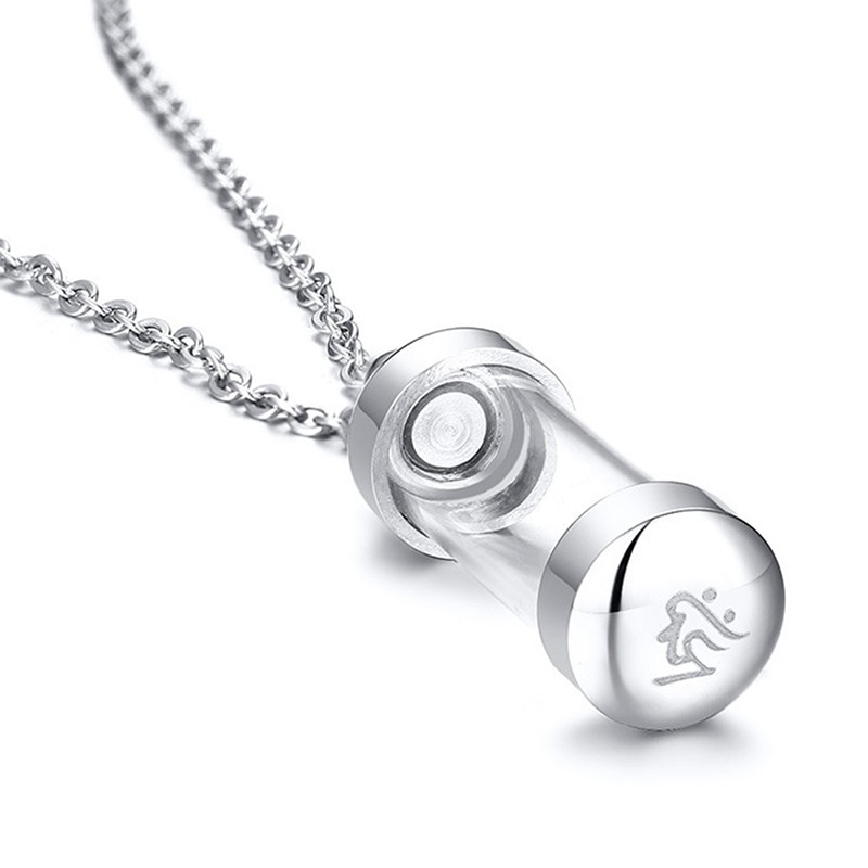 Openable Glass Vial Necklace Pendant Memorial Ash Bottle Cremation Pet Jewelry