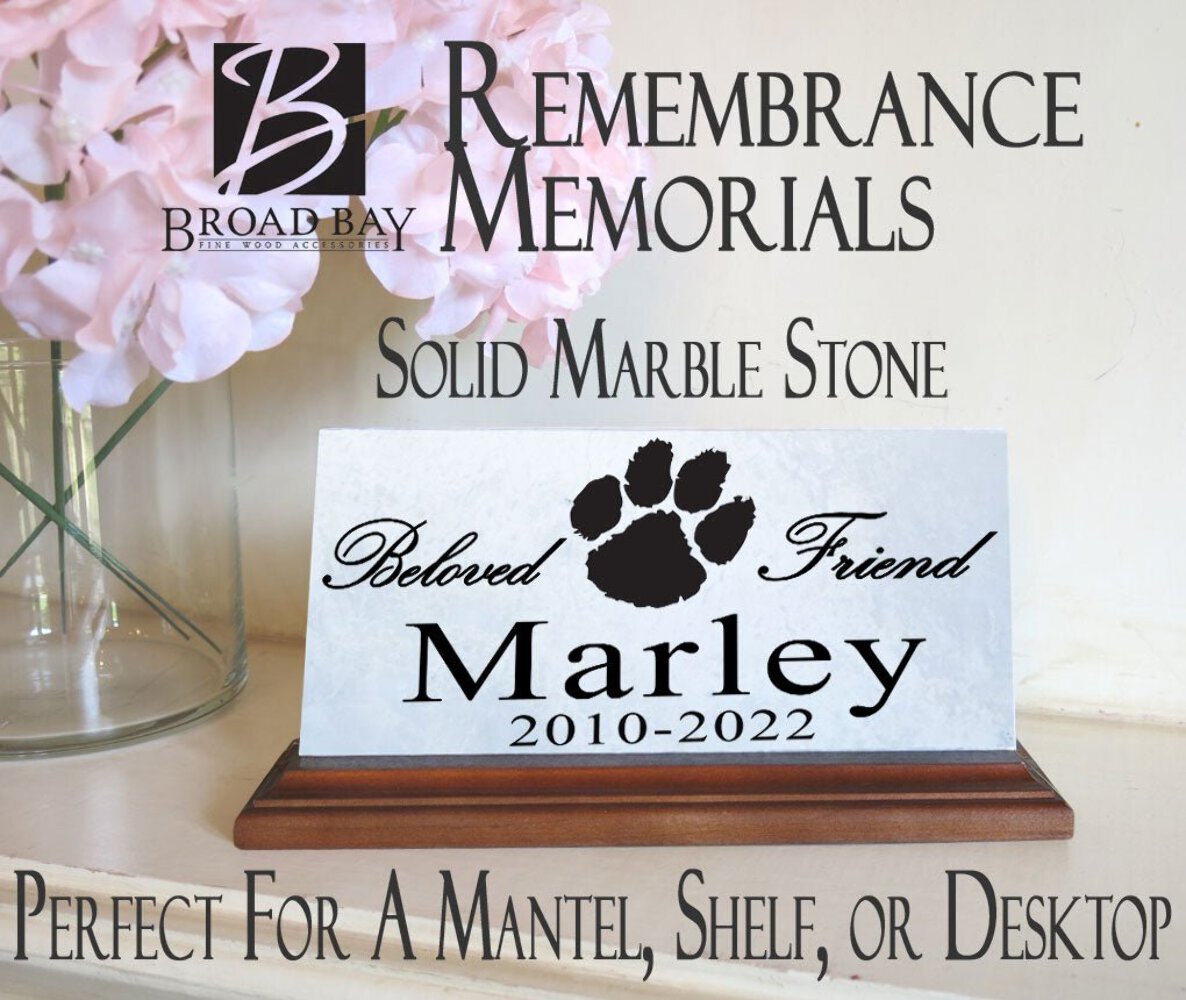 Dog Memorial Plaque Keepsake Sign for Shelf Or Mantel Personalized Pet Name & Da