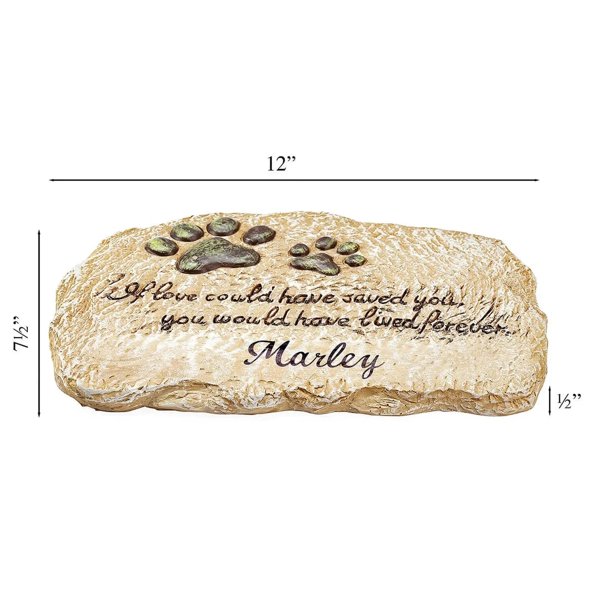 Pet Cat Dog Memorial Paw Print Stone PERSONALIZED Garden Beloved Departed Grave