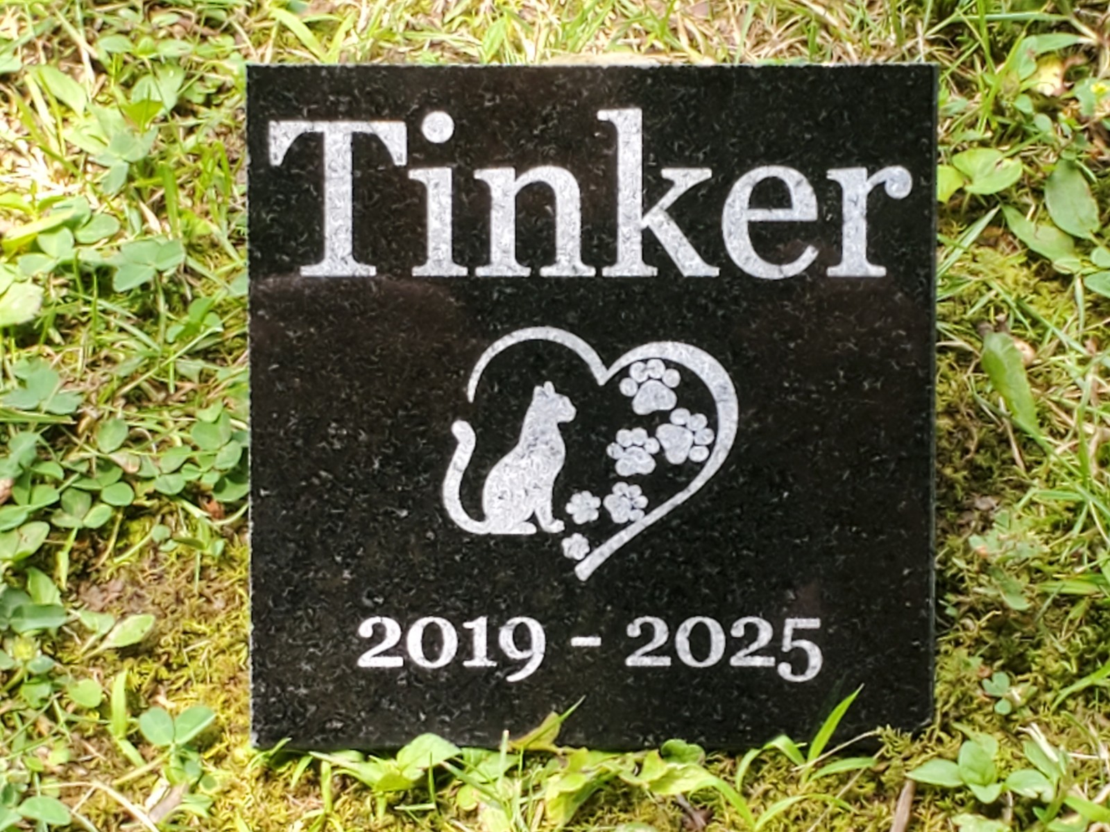 Cat Memorial Grave Stone Marker Pet Headstone Granite Garden Burial Plaque d7