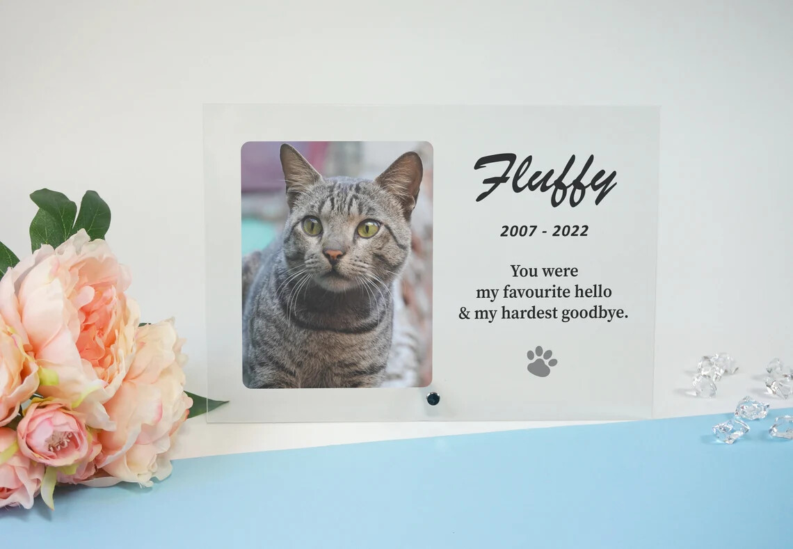 Personalised Pet loss Memorial Photo Plaque Dog Cat Horse Keepsake Gift