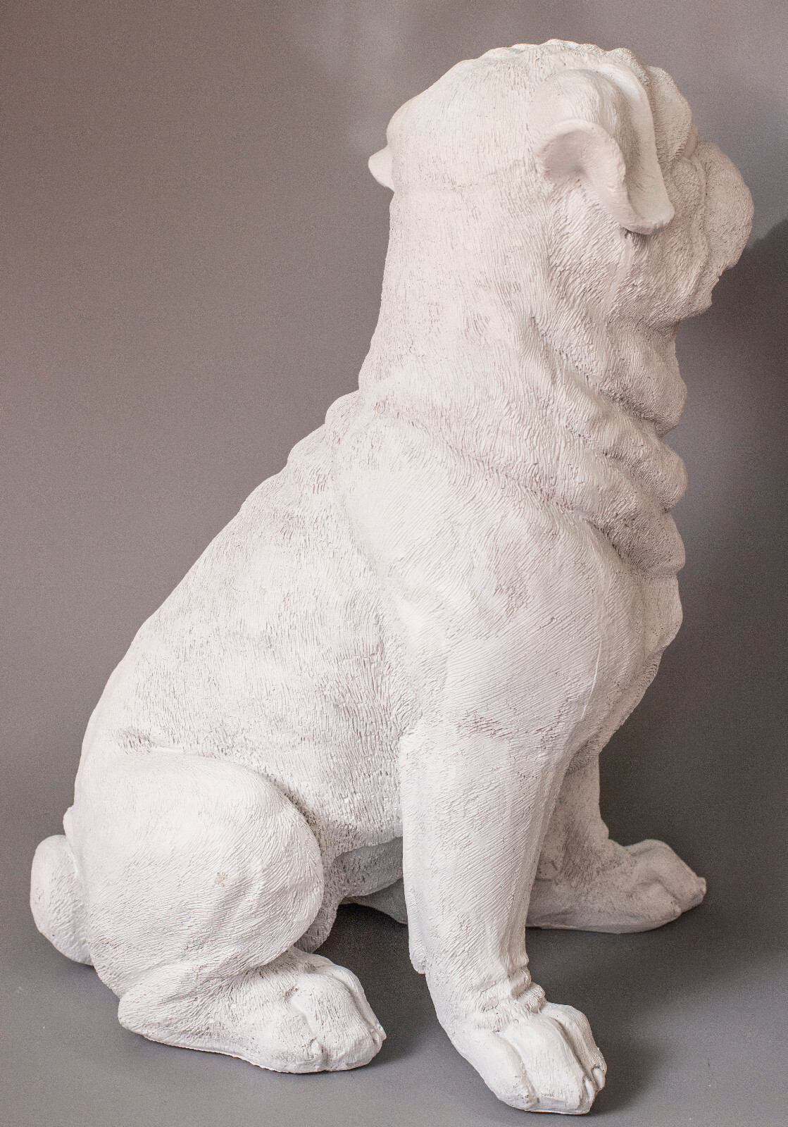 Unpainted Pug Dog Urn Pet Ashes Memorial Grave Decor Funeral Cremation Sculpture