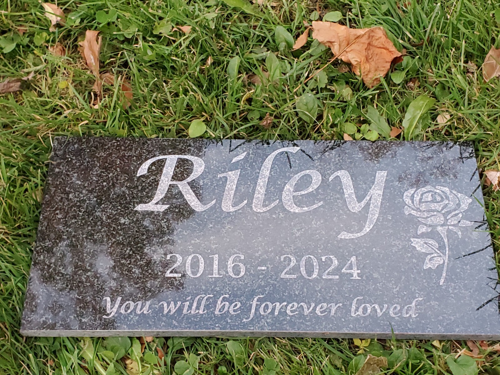 Memorial Granite Stone Engraved Grave Marker Headstone Garden Burial Plaque t6