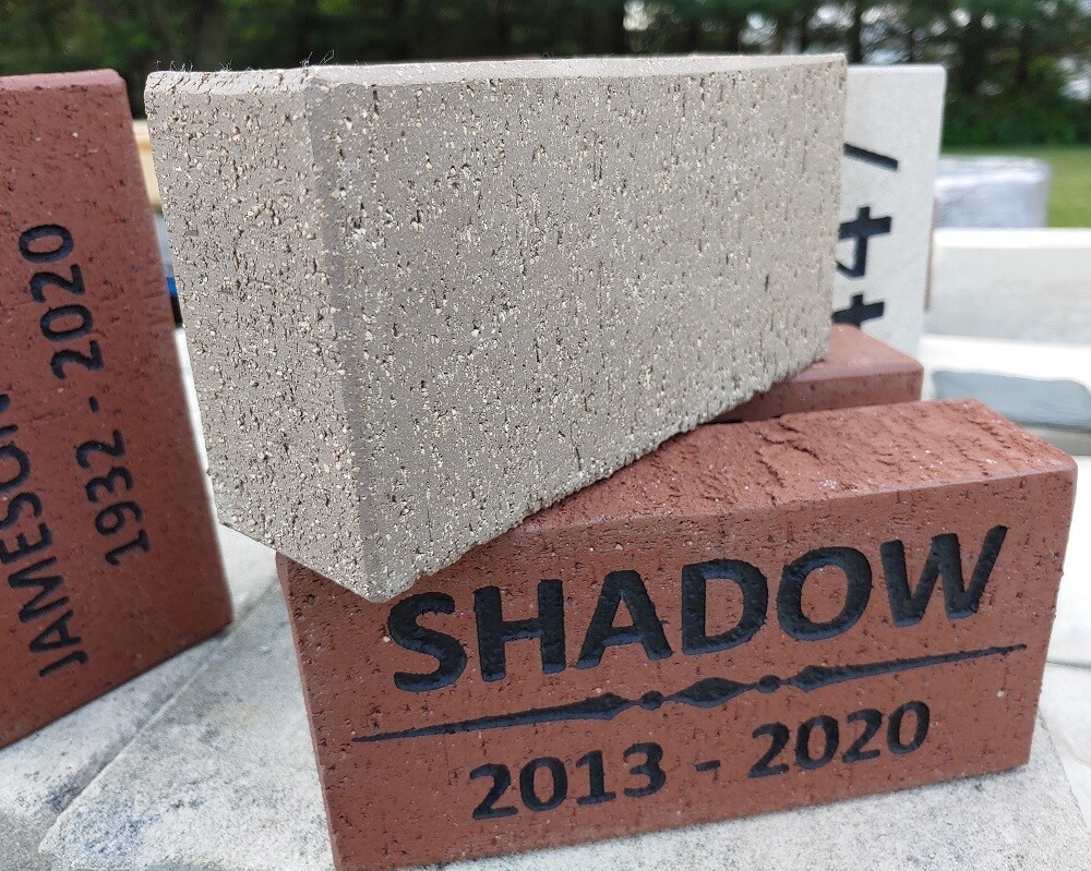 Customizable PET MEMORIAL STONE Engraved Custom Dog Cat Paw Paver Brick Memory