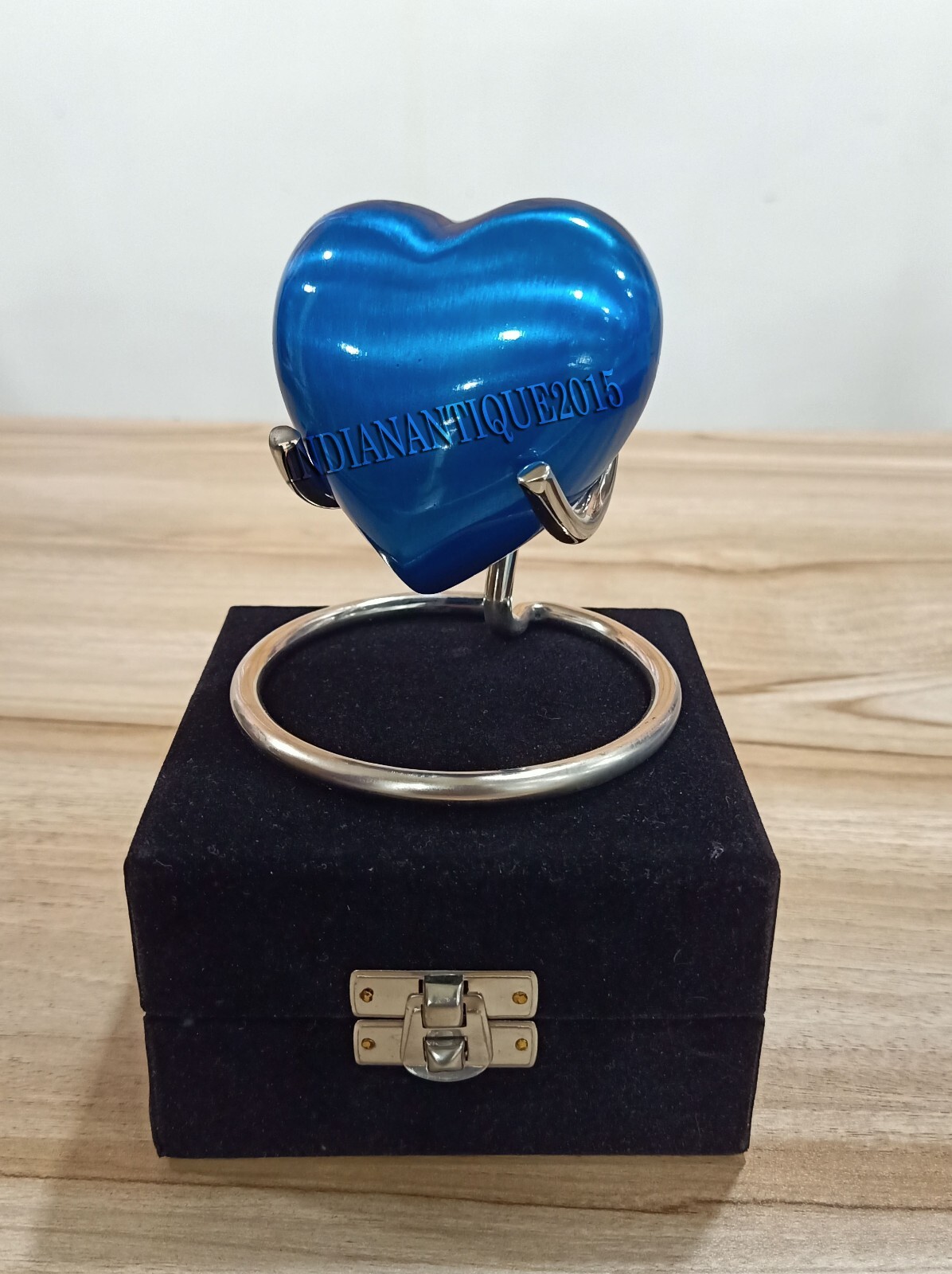 Blue Heart Keepsake Urn – Small Beautiful Urn for Ashes – Beach Handmade Mini