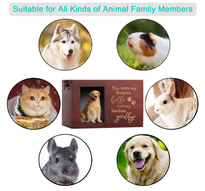 Pet Memorial Urns for Dog or Cat Ashes Large Wooden Funeral Cremation Urns with.