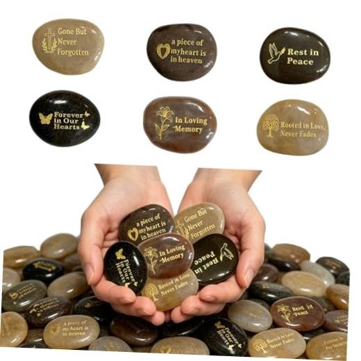 Pcs 1.97 Inches Memorial Stones for Loved Ones, Celebration of Life Ideas 60