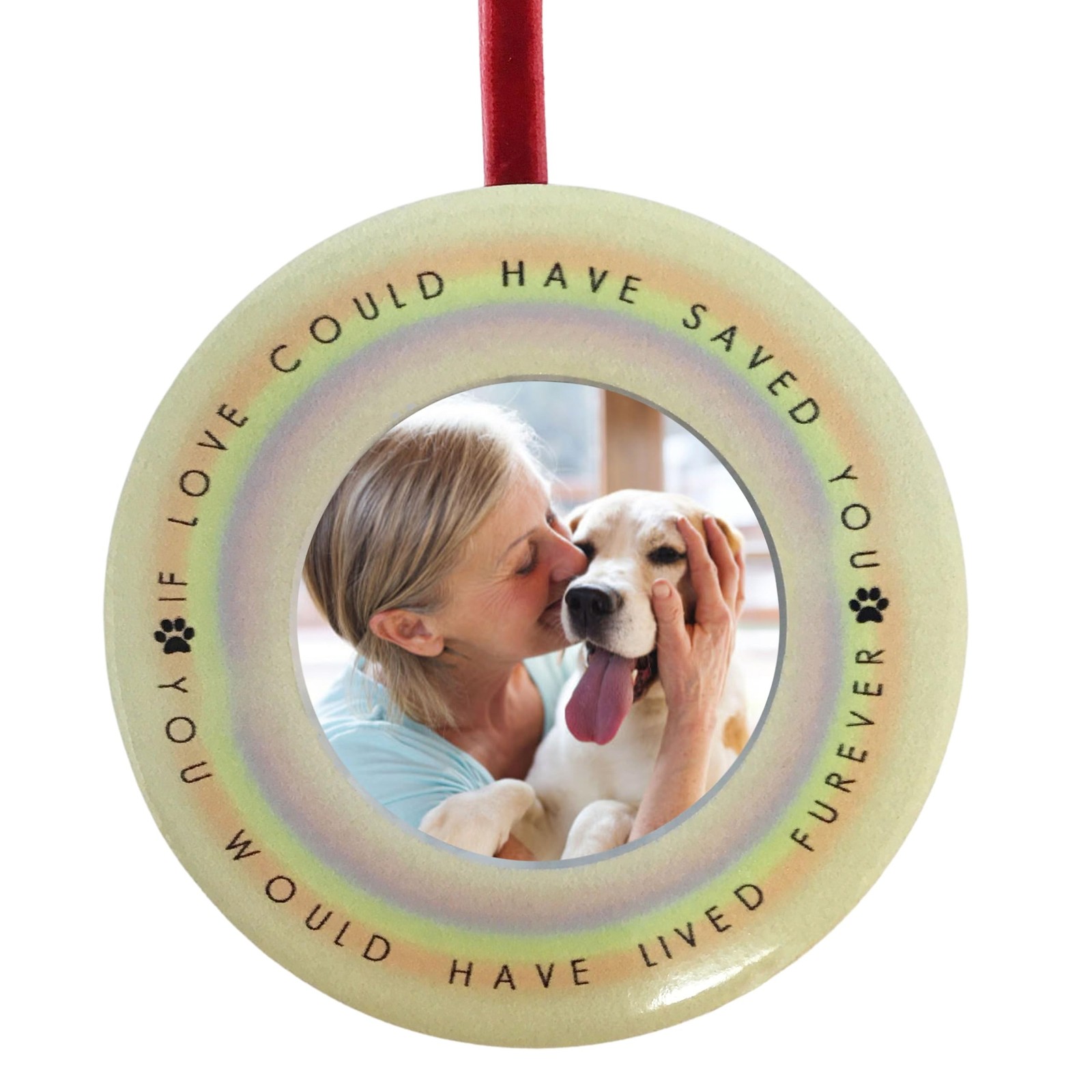 Pet Memorial Photo Ornament with Picture Frame – “If Love Could Have