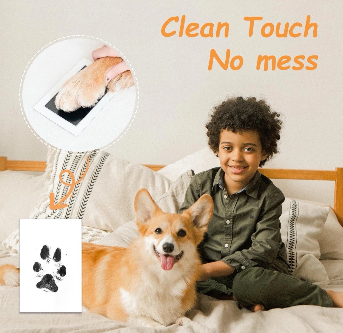Inkless Paw Print Kit,Dog Paw Print Kit,Dog Nose Print Kit,Clean Touch Ink Pa…