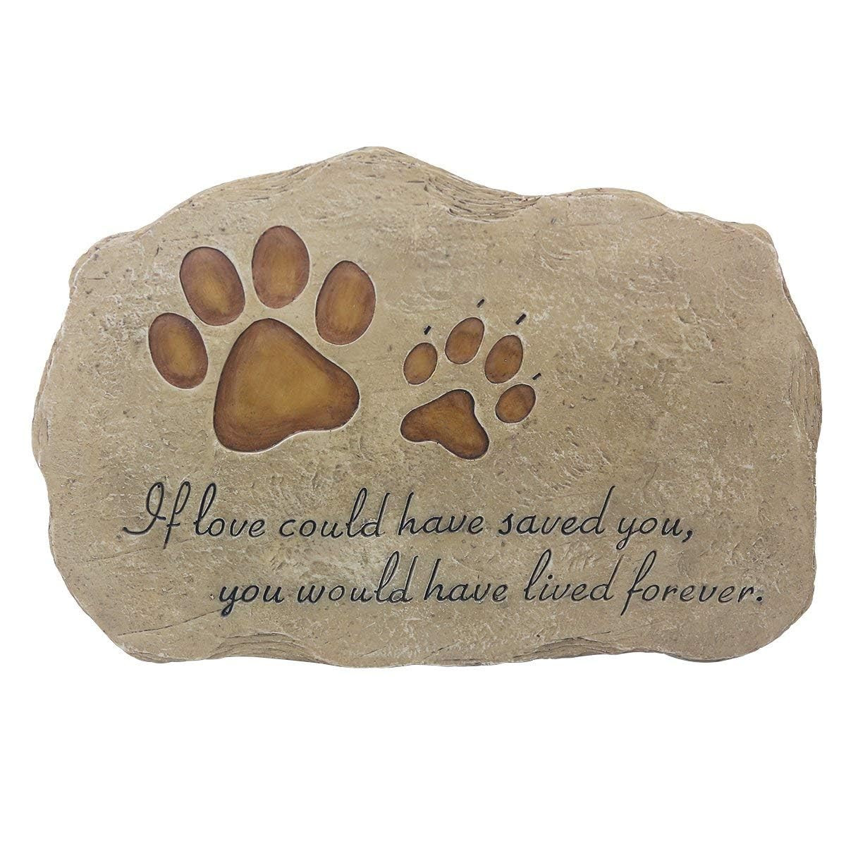 KEXMY Pet Memorial Stone Grave Marker for Dog or Cat, Pet Dog Garden Stone fo…
