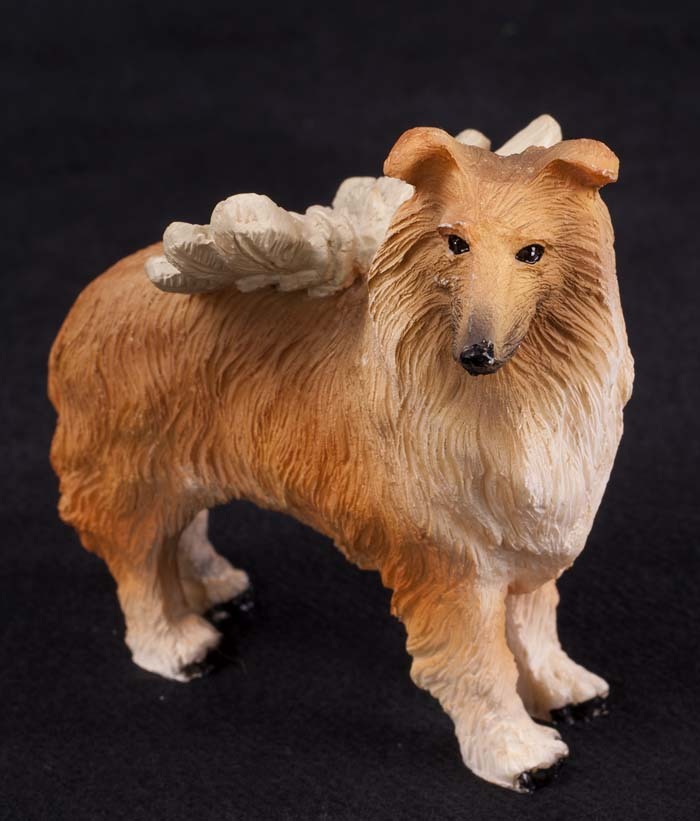Dog Puppy Memorial Statue Figurine Memory Pet Angel Wings Grave Marker