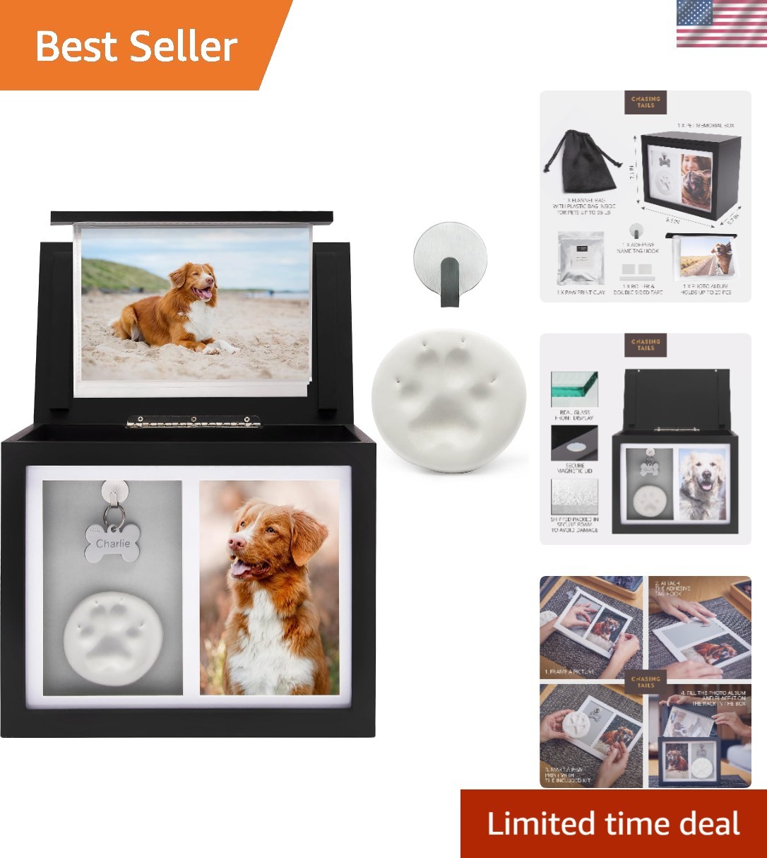 Pet Urns for Dogs – Dog Urns for Ashes, Suitable for All Pets – Includes Paw …