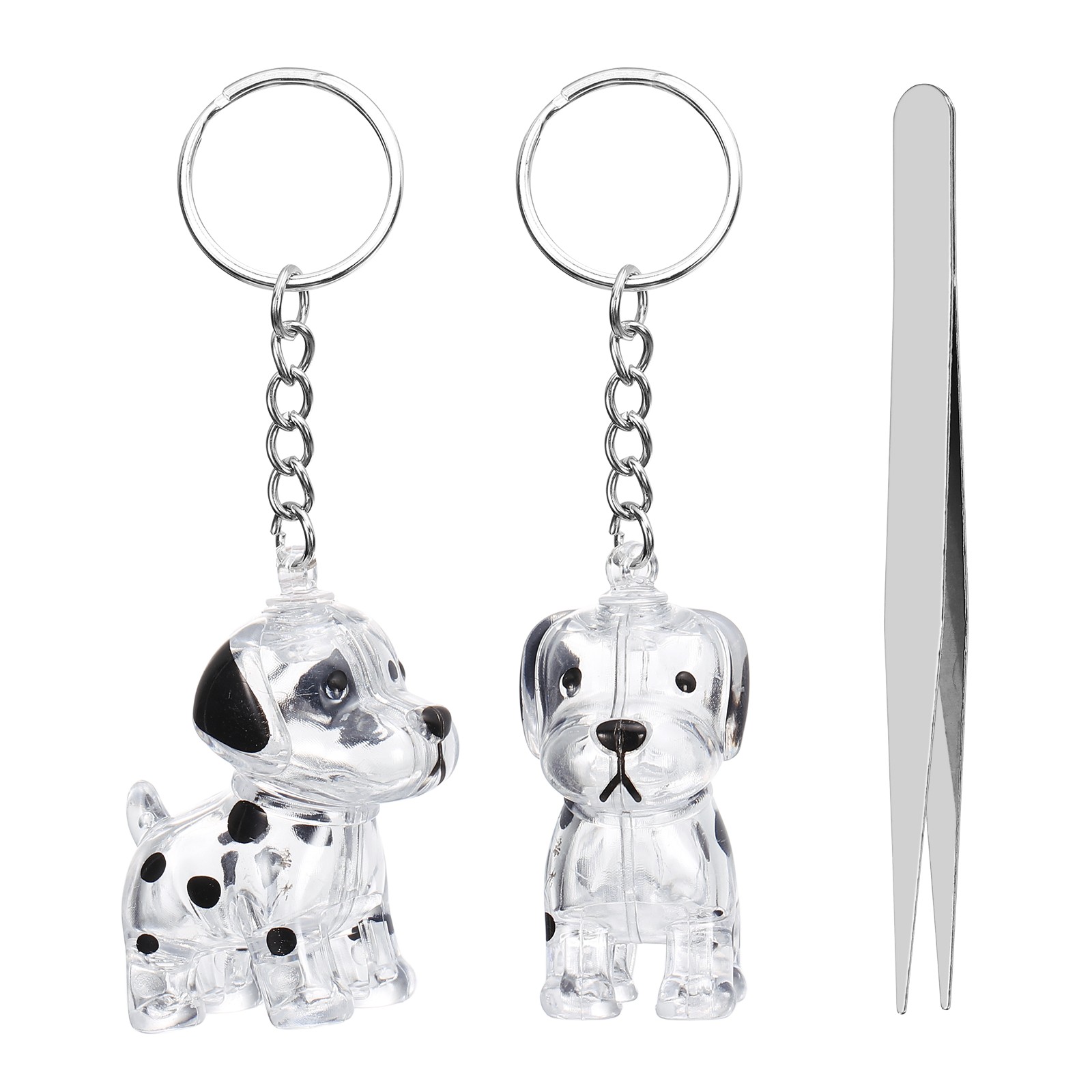 2Pcs Dog Hair Collector Keychain with Tweezers Style 2