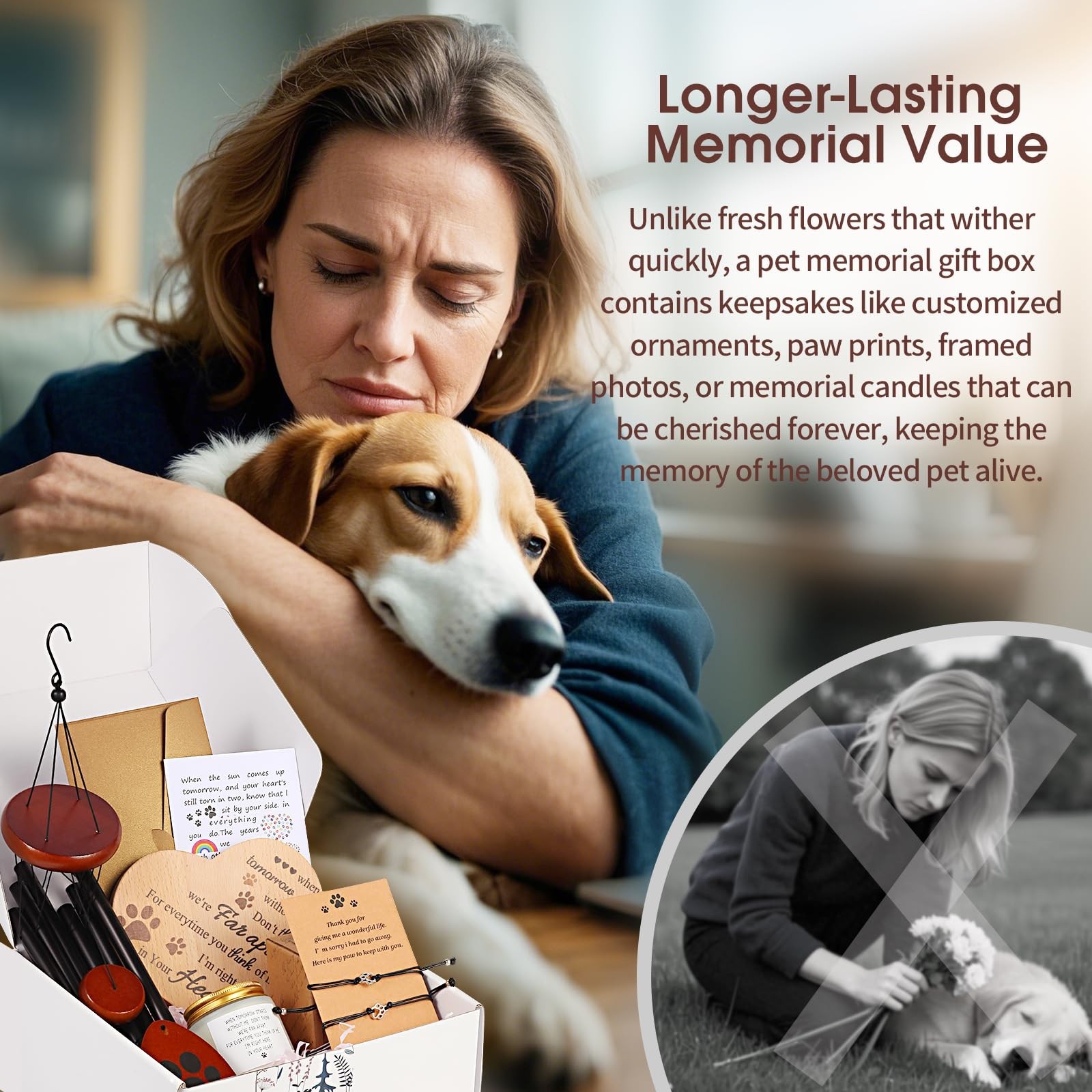 Pet Memorial Gifts for Loss of Dog Cat, Sympathy Gift for Pets Loss, Pet Memo…