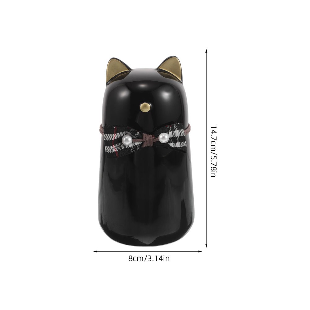 Decorative Black Cat Funeral Urn Ceramic Keepsake Box for Pet Ashes Storage