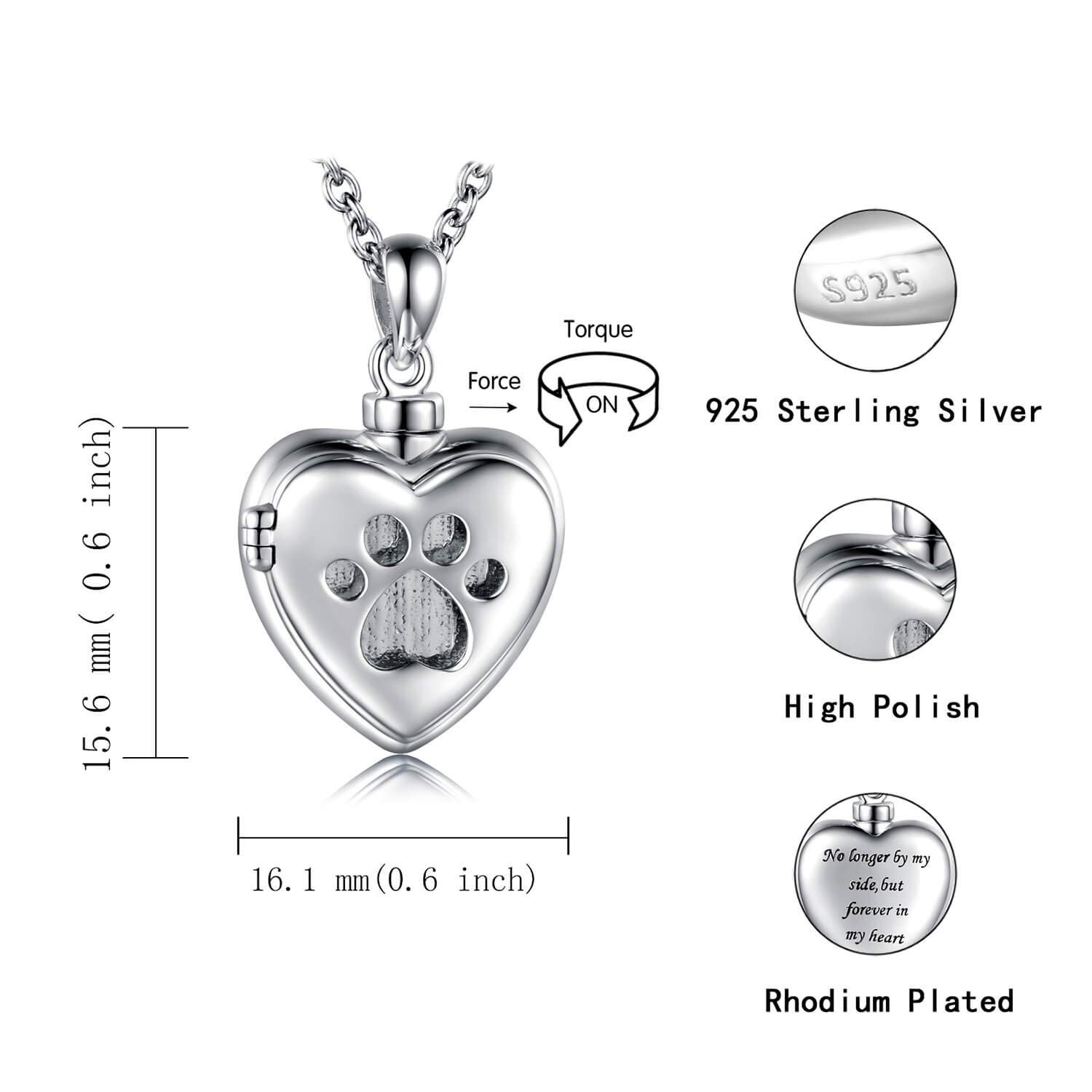 MANBU 925 Sterling Silver Cremation Jewelry for Pet Ash – Memorial