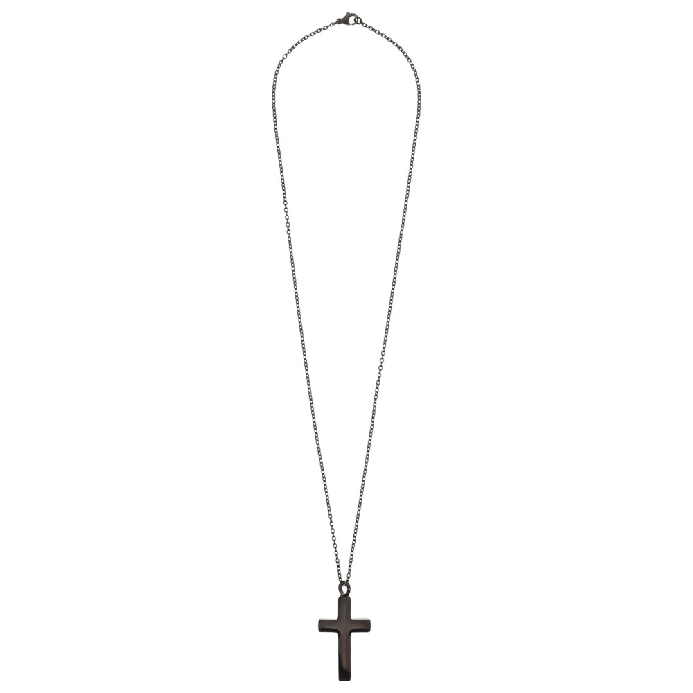 Memorial Cremation Pendant Stainless Steel Black Cross Urn Necklace For Ashes