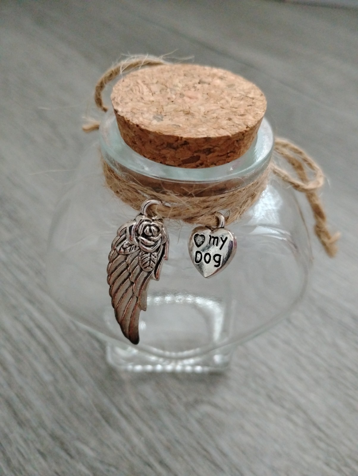 Pet Memorial Bottle for Fur Keepsake – Dog Cat Hair Urn Remembrance Jar
