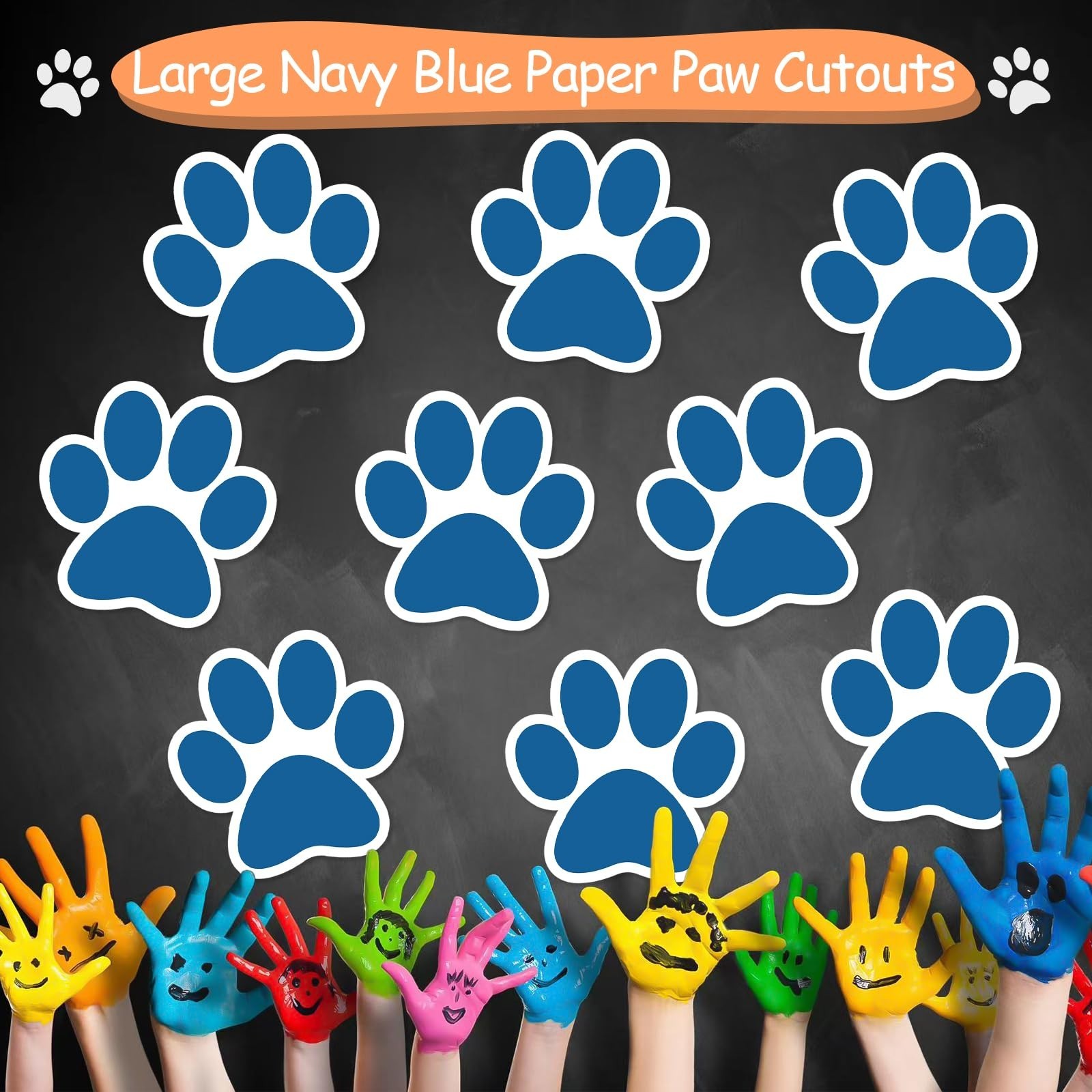 Weecent 36 Pcs Paw Prints Cutouts, 6 Inch Large Size Dog Paw Print Cut Out Bu…