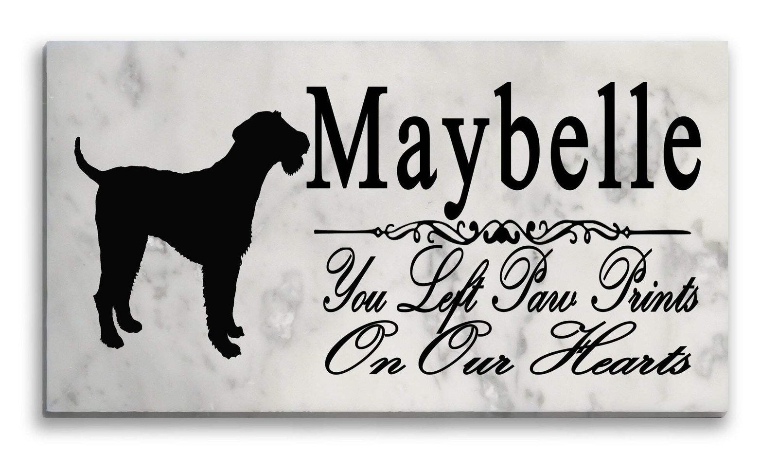 Airedale Memorial Marble Stone Plaque Personalized Dog Garden Plaque Grave Marke