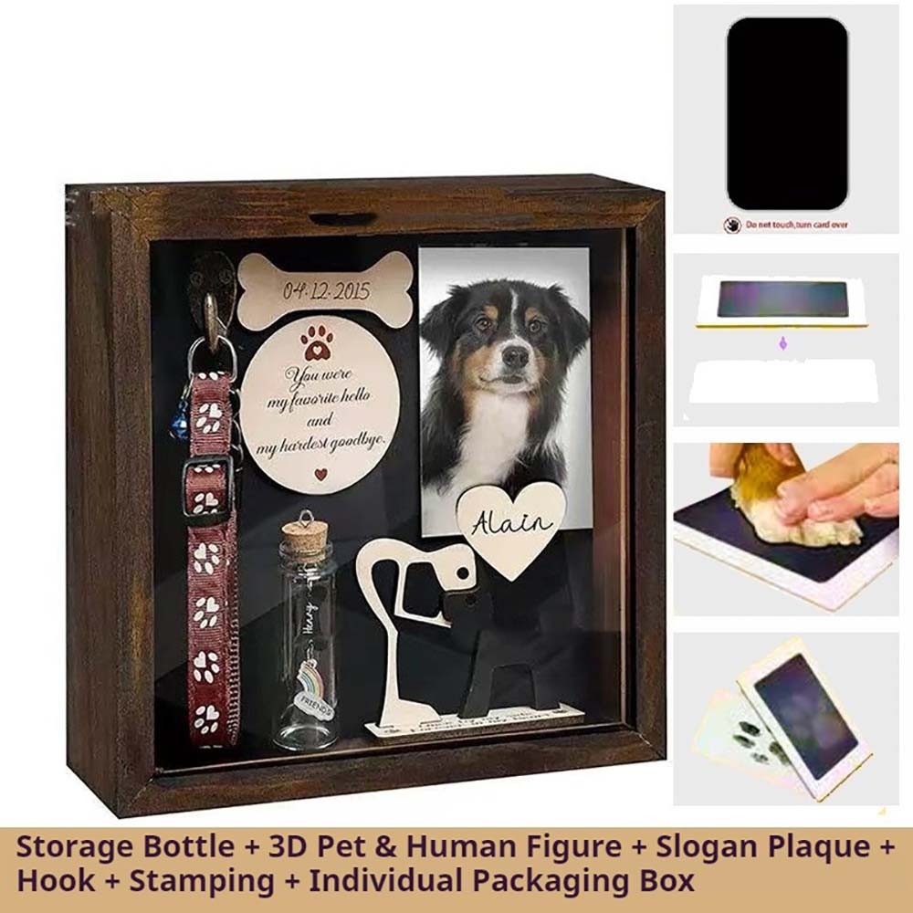 Natural Solid Handcrafted Elegant Classic Wooden Pet Growth Memorial Photo Frame