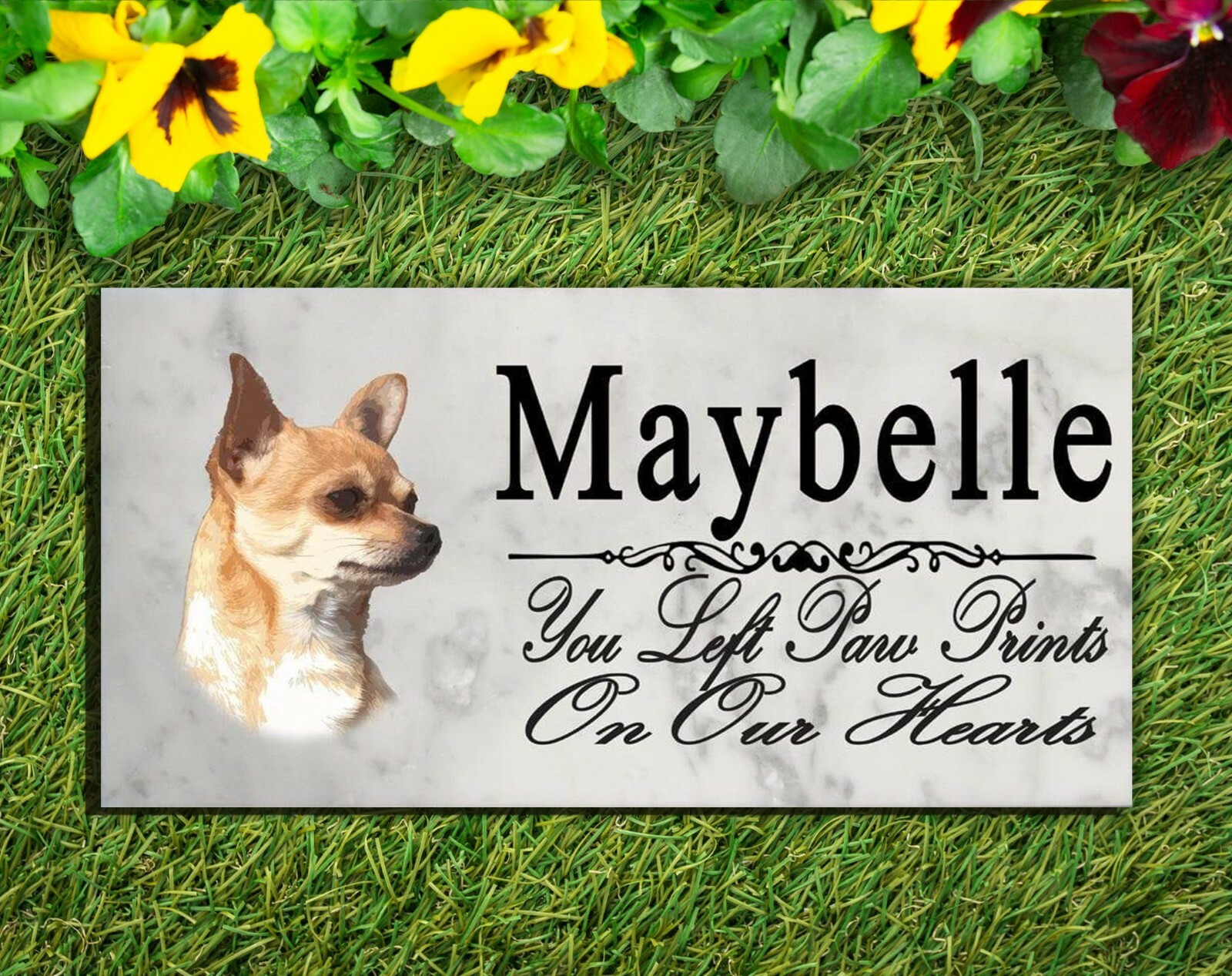 Customized Chihuahua Memorial Stone Dog Garden Grave Outdoor Marker
