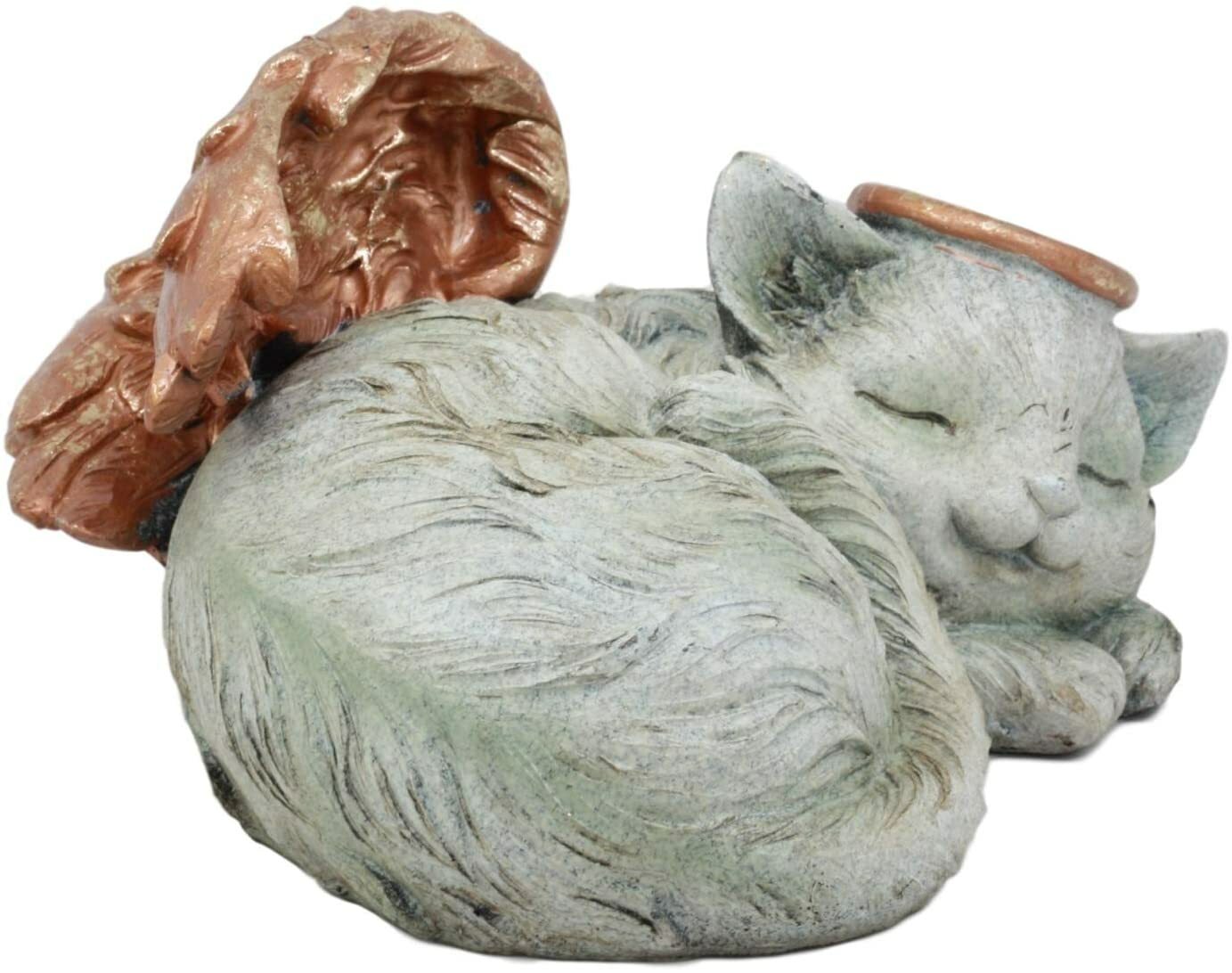 Heavenly Halo Angel Cat Urn For Ashes Statue 7.5″Wide Pet Memorial Figurine