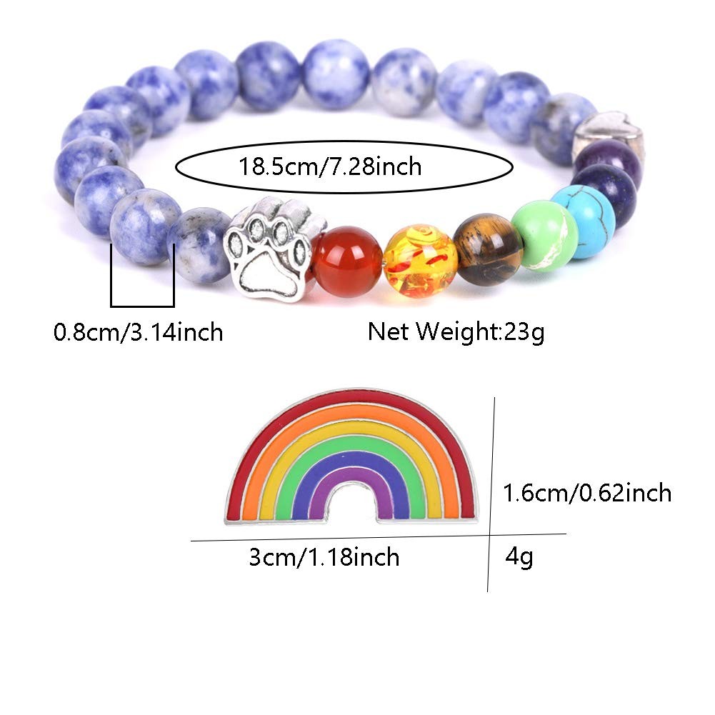Unijew Pet Memorial Gifts, Rainbow Bridge Bracelet for 8 month, multi-color