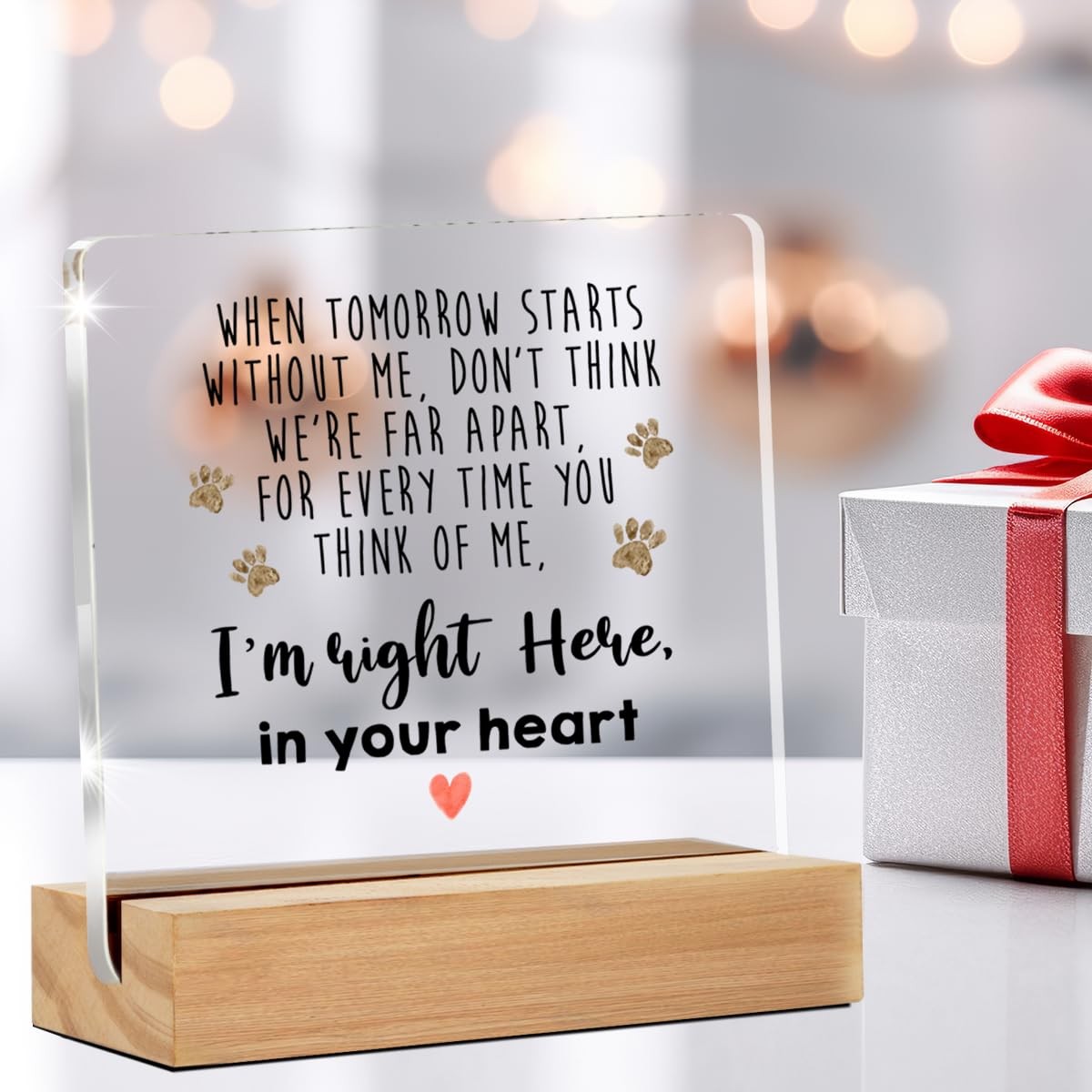 GTGIC Dog Memorial Gifts Clear Acrylic Desk Sign 4×4 Inches Polychrome