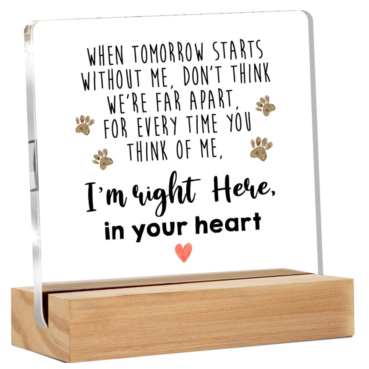 GTGIC Dog Memorial Gifts Clear Acrylic Desk Sign 4×4 Inches Polychrome