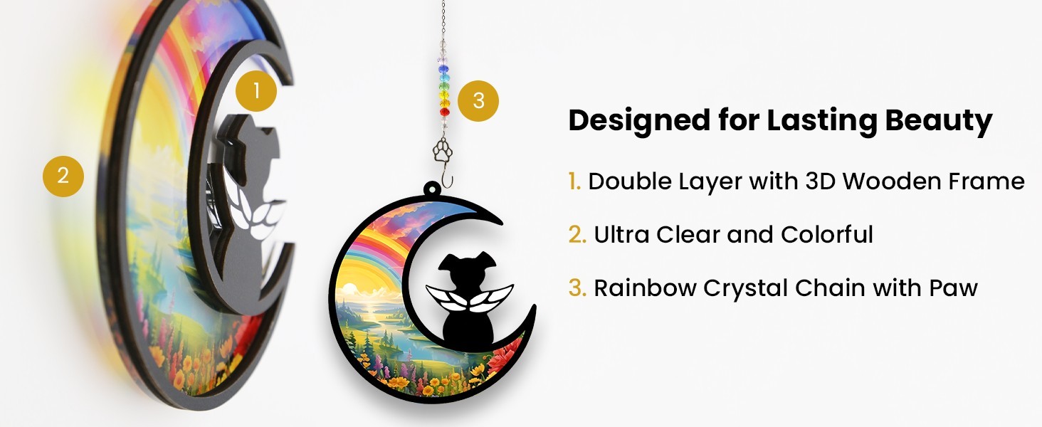 Personalized Dog Memorial Gifts for Loss of Dog, Pet Sympathy Suncatcher