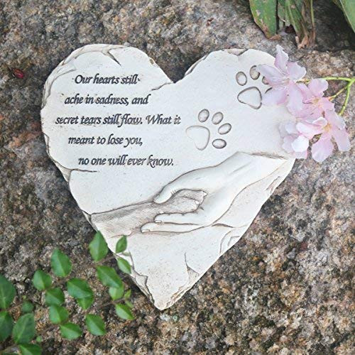 Heart Shaped Pet Dog Memorial Stones Grave Markers, Pet Dog Loss Stones Heads…