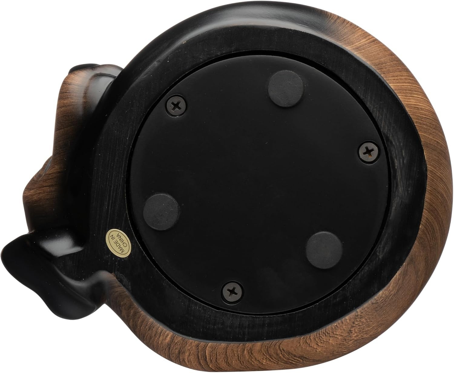 Elegant Dog Urn Sleeping Resin Black Walnut Lacquered Secure Bottom Opening