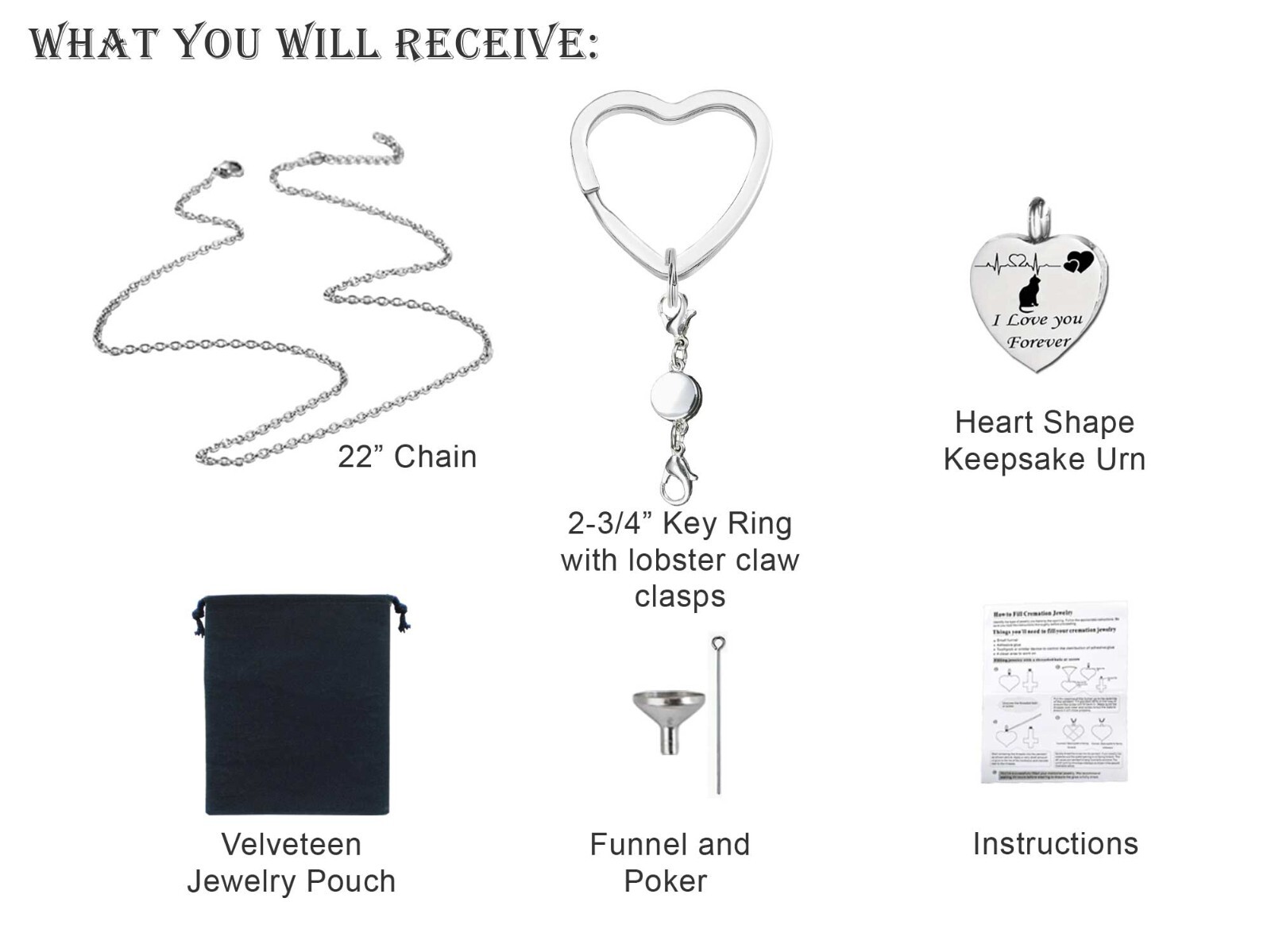 Forever Loved Cat Keepsake Urn Interchangeable Necklace or Key Ring, Engravable