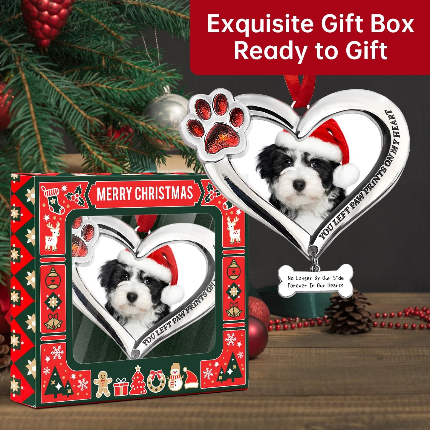 Personalized Pet Memorial Photo Ornament – Dog Cat Picture Ornament for Chris…