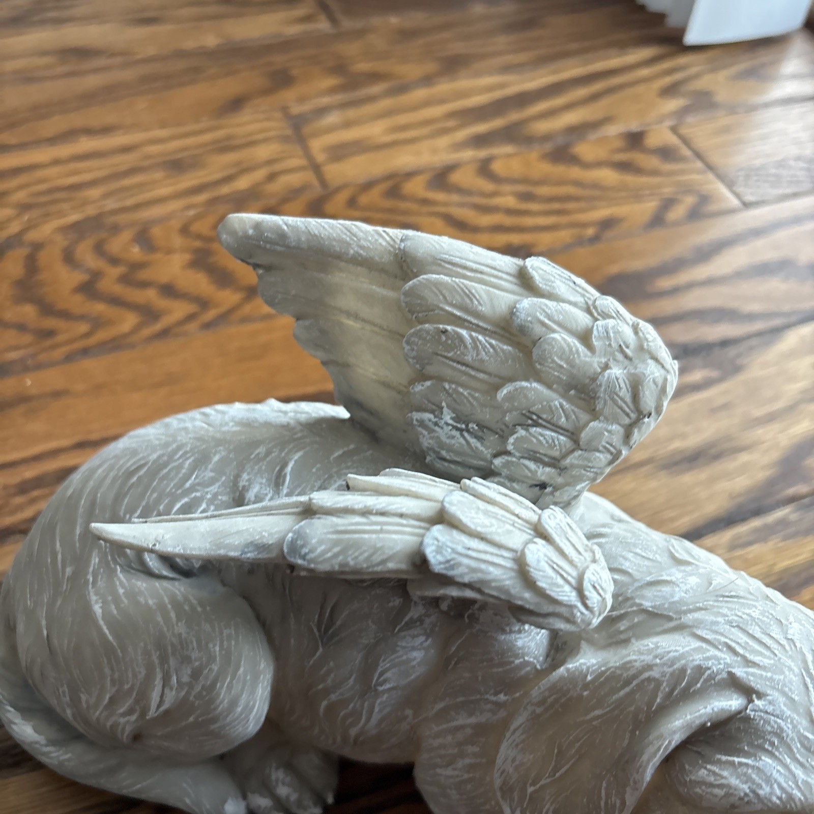 Pet Dog Memorial Sleeping Puppy Statue Angel Wings Grave Marker Keepsake