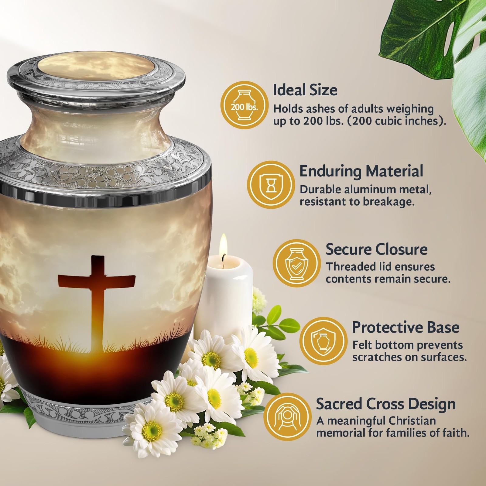 Transcendent Cross Urn for Ashes Adult Male/Female, Cremation Urns for Human …